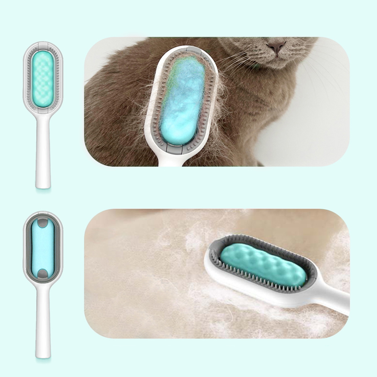 Escova Tira Pelos Pet Sofa Tapete Cama Ro...