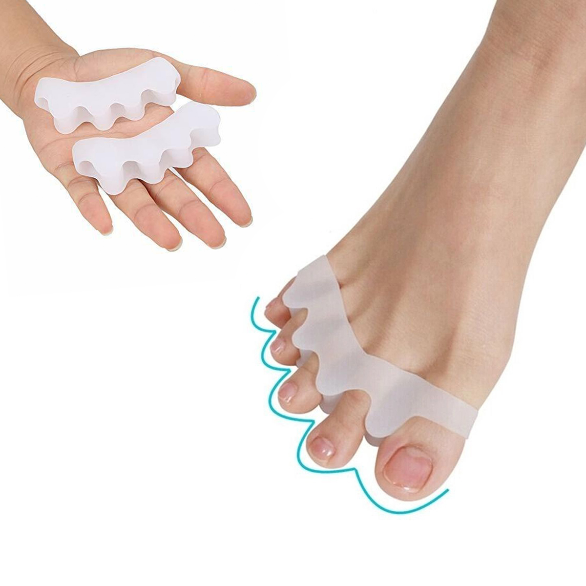 Par Separador De Dedos De Silicone Para C...