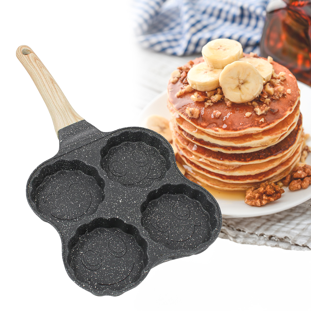 Frigideira4 Ovos Antiaderente Alça Hambur...