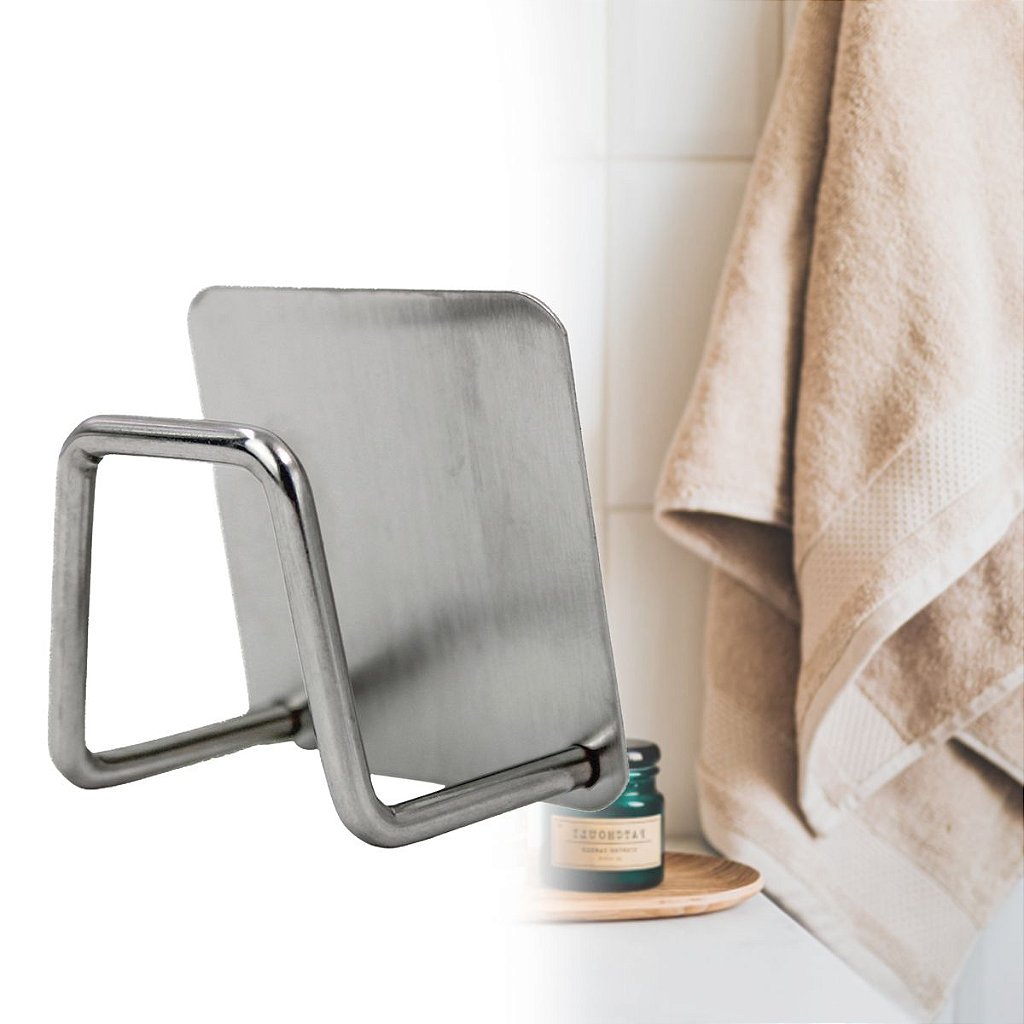 Gancho Adesivo De Parede Aço Inox - Supor...